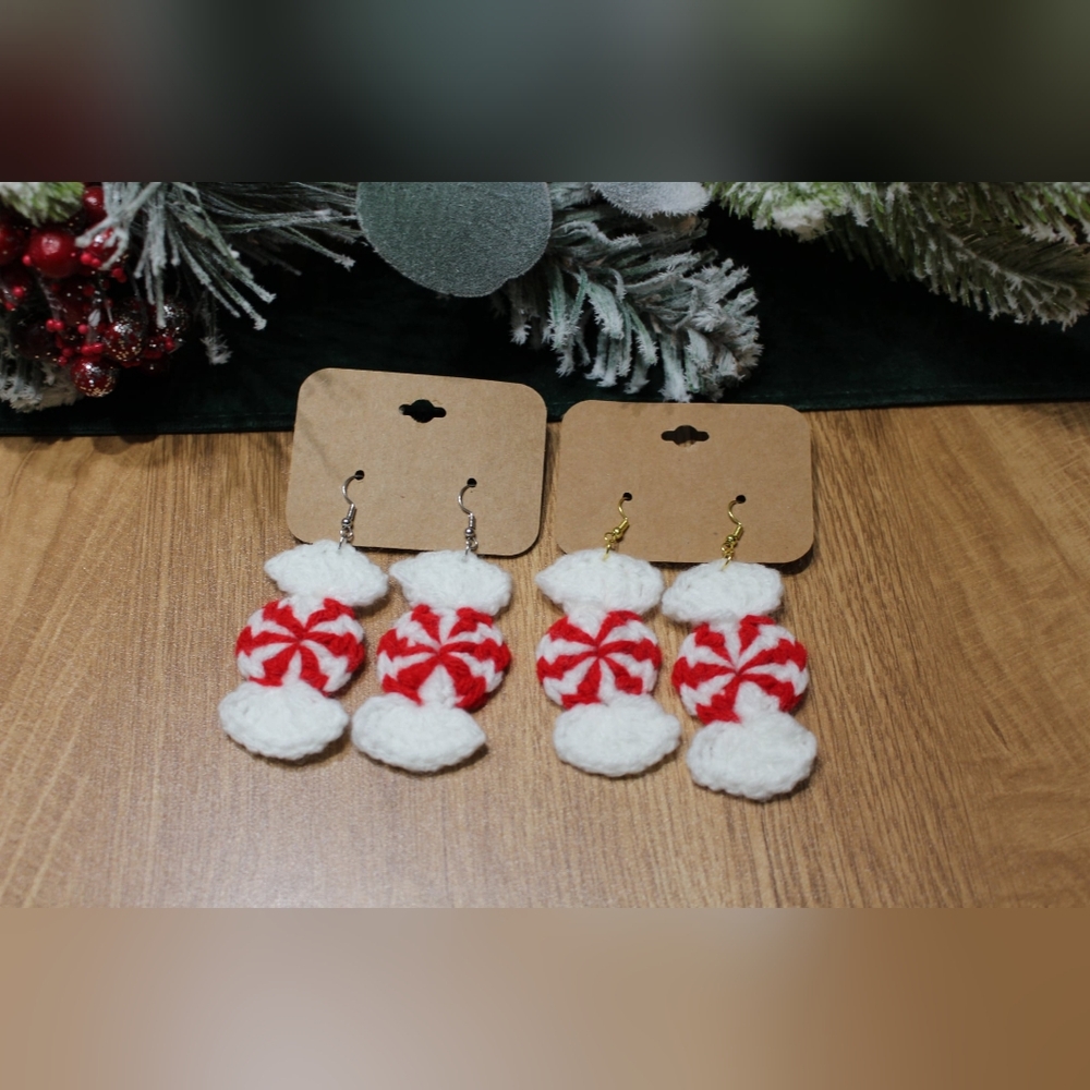 Handmade Peppermint Candy Earrings